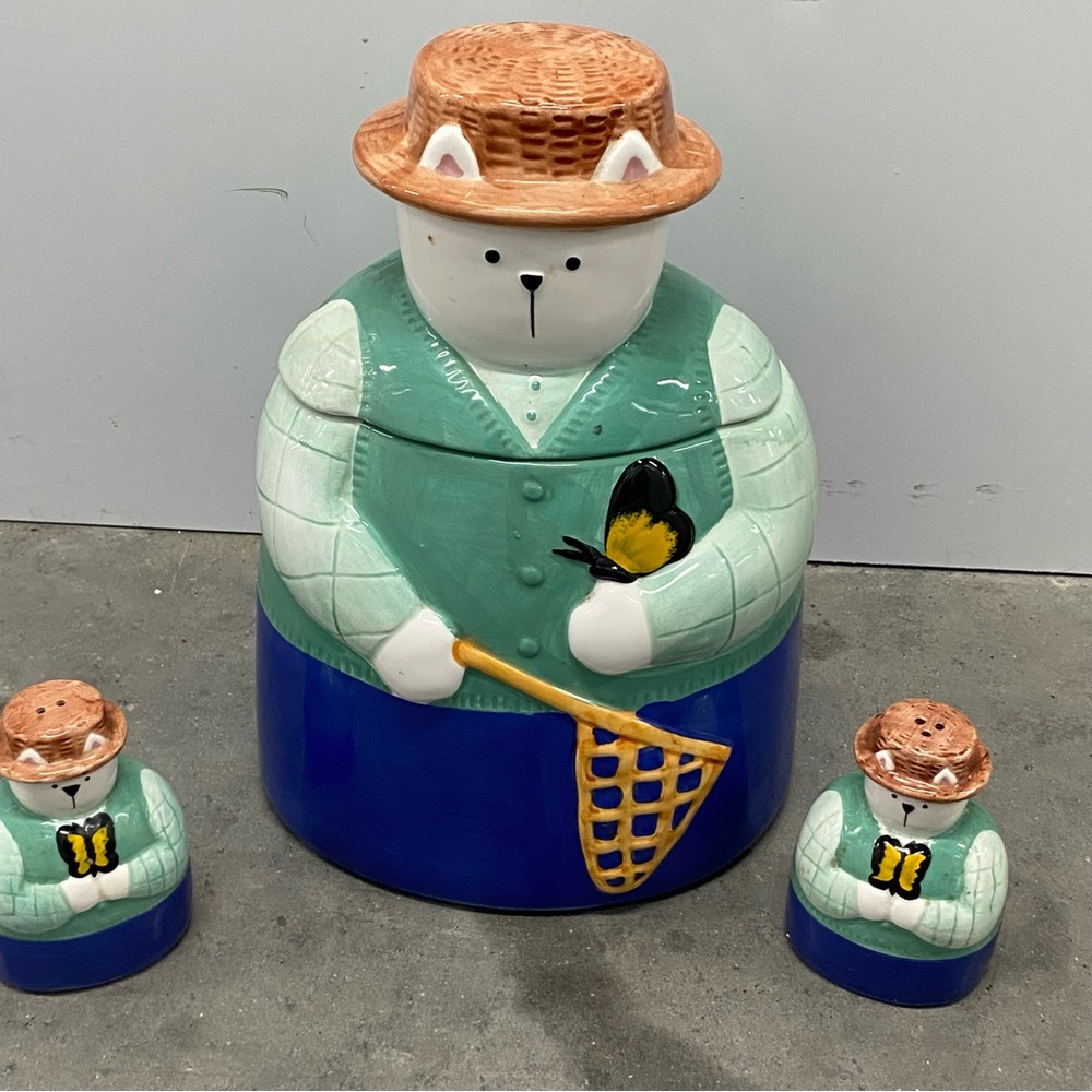 Vintage Certified International Cookie Jar & Salt & Pepper Shaker